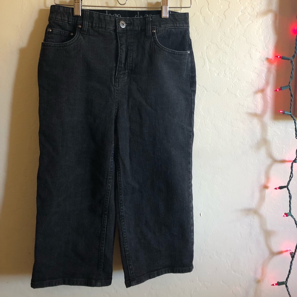 Denim & Co Long Black Mom Jean Shorts